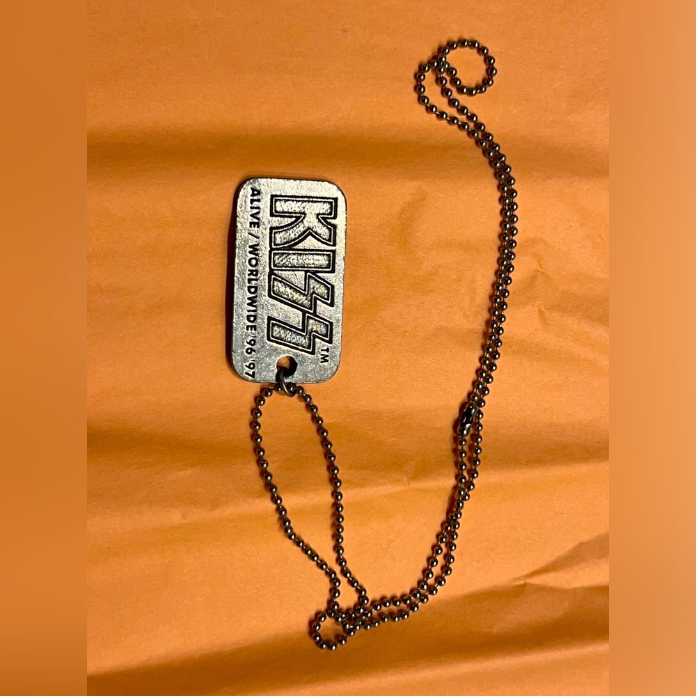 Kiss Vintage Kiss Army Dog Tag Necklace Reunion Tour 1996-97 Alive